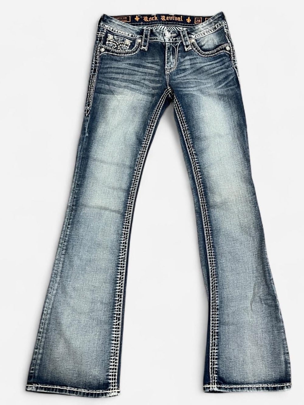 Iconic 2000’s Rock Revival low rise Jada boot flare jeans